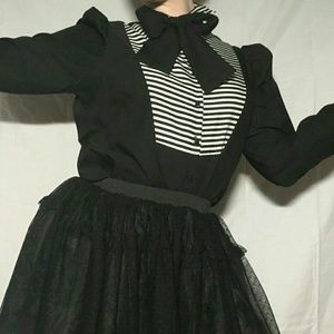 Vintage "Beetlejuice" stripped blouse
